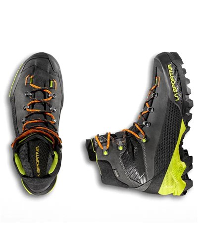 La Sportiva Aequilibrium LT GTX Gore-Tex Men's Mountaineering Boots, Carbon/Lime Punch