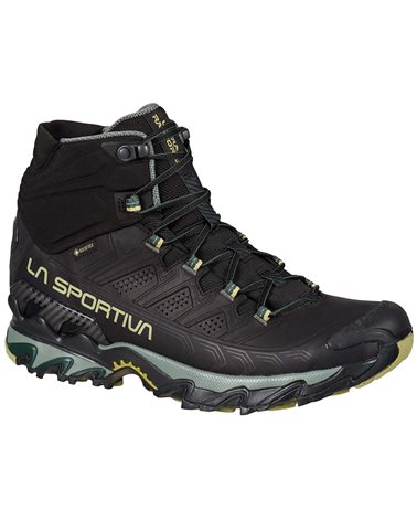 La Sportiva Ultra Raptor II MID Leather GTX Gore-Tex Men's Speed Hiking Shoes, Black/Cedar