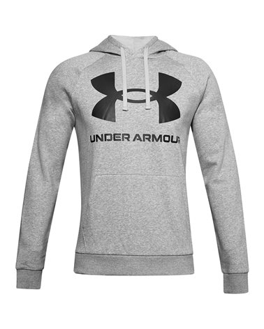 Under Armour UA Rival Big Logo Fleece Men's Hoodie, Mod Gray Light Heather/Black