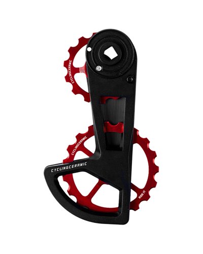 CyclingCeramic Rear Derailleur Cage Oversized Pulley Wheel Systems Race Sram 12sp, Race Red