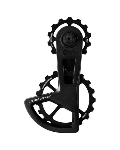 CyclingCeramic Rear Derailleur Cage Oversized Pulley Wheel Systems Race Shimano 105/105 Di2 11/12sp, Black