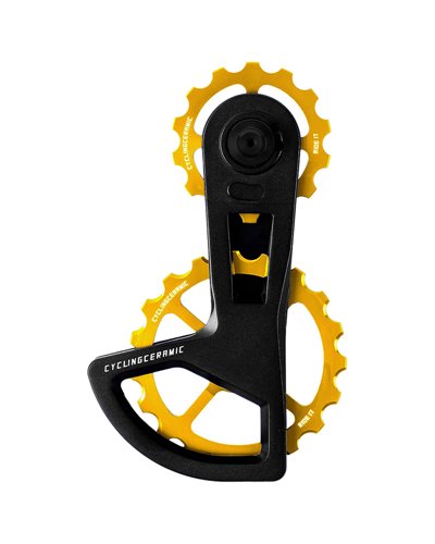 CyclingCeramic Rear Derailleur Cage Oversized Pulley Wheel Systems Race Shimano Ultegra/Dura-Ace 11/12sp, Gold