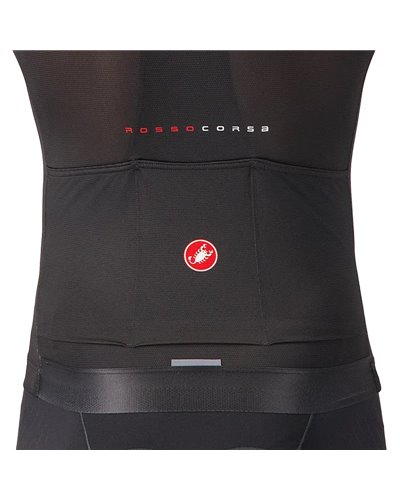 Castelli Aero Race 8S Rosso Corsa Men's Full Zip Short Sleeve Cycling Jersey, Black