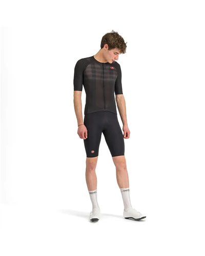 Castelli Aero Race 8S Rosso Corsa Men's Full Zip Short Sleeve Cycling Jersey, Black