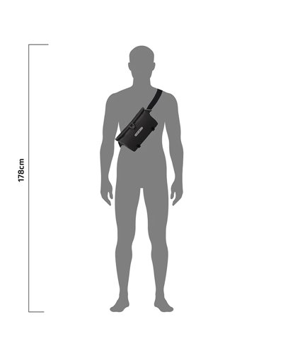 Ortlieb Velo-Sling F9954 Borsa Manubrio 3 Litri con Tracolla, Nero