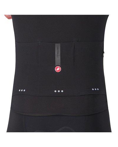 Castelli Premio Evo Rosso Corsa Men's Full Zip Short Sleeve Cycling Jersey, Light Black/Black