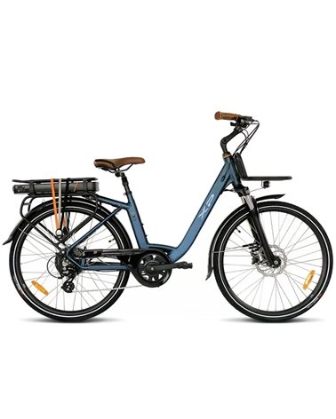 XP Bikes D8 e-Bike 26" 8v Freni a Disco 418Wh, Blu Opaco