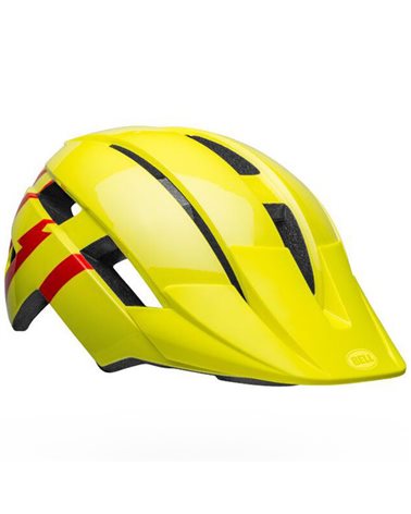 Bell Sidetrack II Kids Helmet, Strike Hi-Viz/Red - Gloss