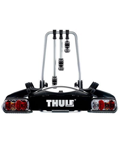 Thule EuroWay G2 922020 13 Pin Plug Foldable Towbar Bike Rack, Black/Aluminium (3 Bikes)