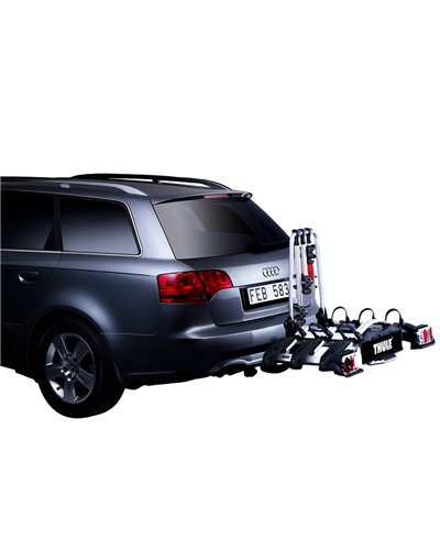 Thule EuroWay G2 922020 13 Pin Plug Foldable Towbar Bike Rack, Black/Aluminium (3 Bikes)