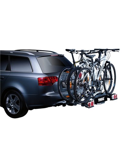 Thule EuroWay G2 922020 13 Pin Plug Foldable Towbar Bike Rack, Black/Aluminium (3 Bikes)
