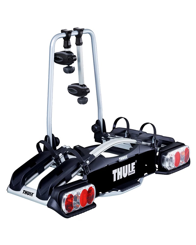 Thule EuroWay G2 920020 13 Pin Plug Foldable Towbar Bike Rack, Black/Aluminium (2 Bikes)