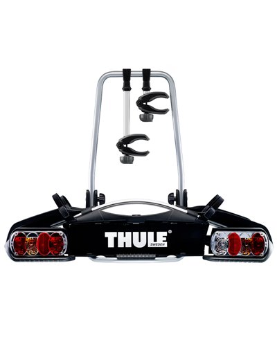 Thule EuroWay G2 920020 13 Poli Portabici Posteriore Richiudibile Gancio Traino, Nero/Alluminio (2 Bici)