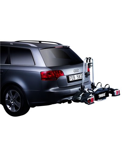 Thule EuroWay G2 920020 13 Pin Plug Foldable Towbar Bike Rack, Black/Aluminium (2 Bikes)