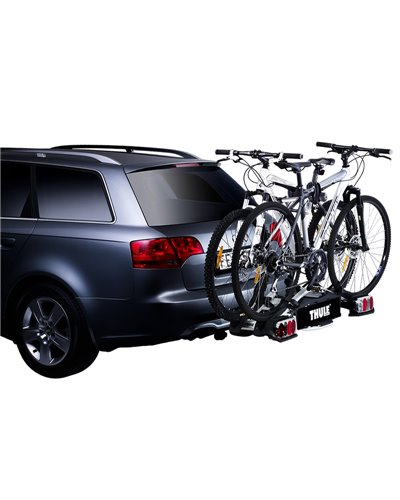 Thule EuroWay G2 920020 13 Pin Plug Foldable Towbar Bike Rack, Black/Aluminium (2 Bikes)