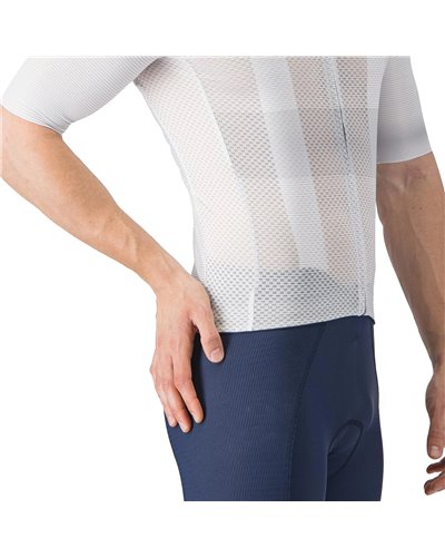 Castelli Climber's A/C Rosso Corsa Men's Full Zip Short Sleeve Cycling Jersey, Silver Gray/Red