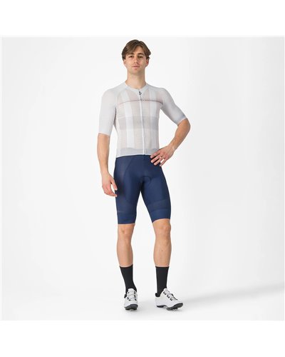 Castelli Climber's A/C Rosso Corsa Men's Full Zip Short Sleeve Cycling Jersey, Silver Gray/Red