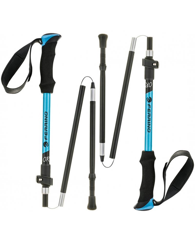 Ferrino Ortles Telescopic/Foldable Trail Running Stick, Light Blue (Pair)