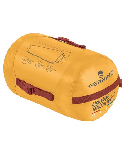 Ferrino Lightec 1200 Duvet RDS Down Sleeping Bag, Artisan Gold