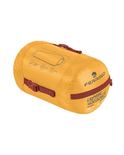 Ferrino Lightec 1400 Duvet RDS Down Sleeping Bag, Artisan Gold