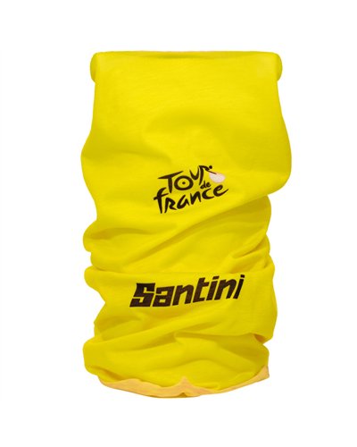 Santini Tour de France Cycling Microfiber Neck Warmer, Yellow (One Size Fits All)