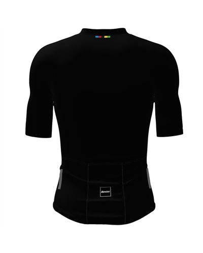 Santini Mondo UCI World Champion Men's Short Sleeve Cycling Jersey, Black