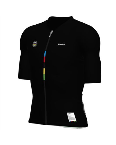 Santini Mondo UCI World Champion Men's Short Sleeve Cycling Jersey, Black