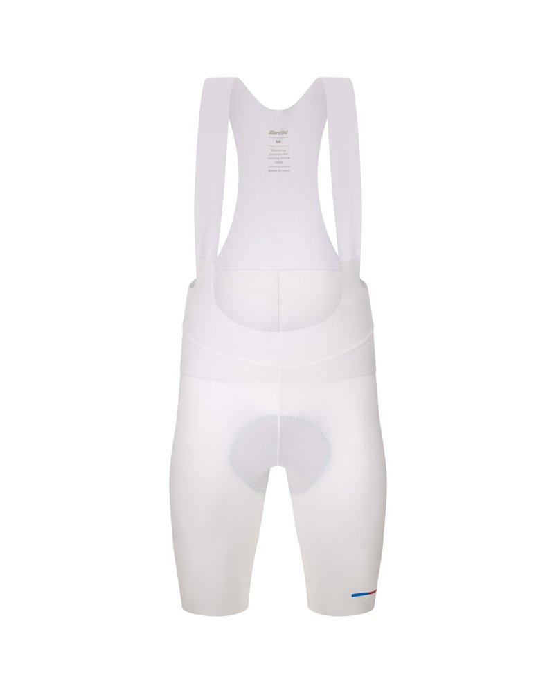 Santini Mondo UCI World Champion Men's Cycling Bib Shorts - GITevo Seatpad, White