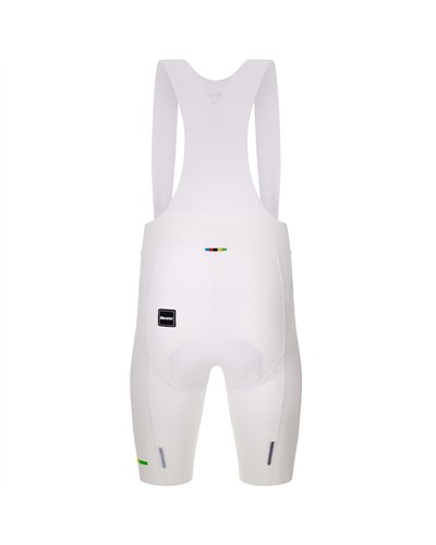 Santini Mondo UCI World Champion Men's Cycling Bib Shorts - GITevo Seatpad, White