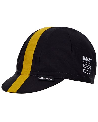 Santini Pirelli Cappellino in Cotone, Nero (Taglia Unica)