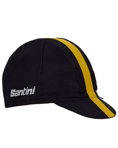 Santini Pirelli Cappellino in Cotone, Nero (Taglia Unica)