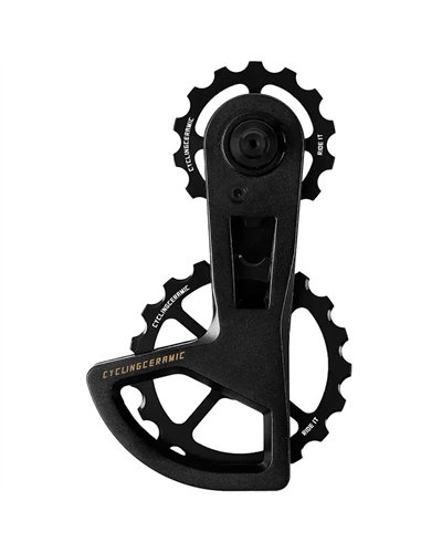 CyclingCeramic Rear Derailleur Cage Oversized Pulley Wheel Systems Race Shimano Ultegra/Dura-Ace 11/12sp, Black