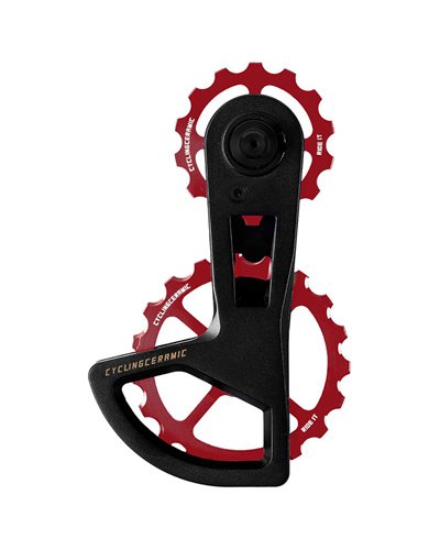 CyclingCeramic Rear Derailleur Cage Oversized Pulley Wheel Systems Race Shimano Ultegra/Dura-Ace 11/12sp, Red