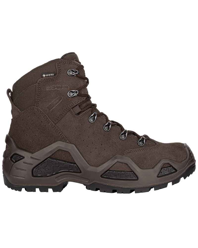 Lowa Z-6S C GTX Gore-Tex Men's Tactical Boots Suede Leather, Dark Brown
