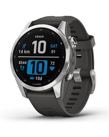 Garmin Fenix 7S Case 42mm GPS Watch Wrist-Based HR, Silver/Graphite