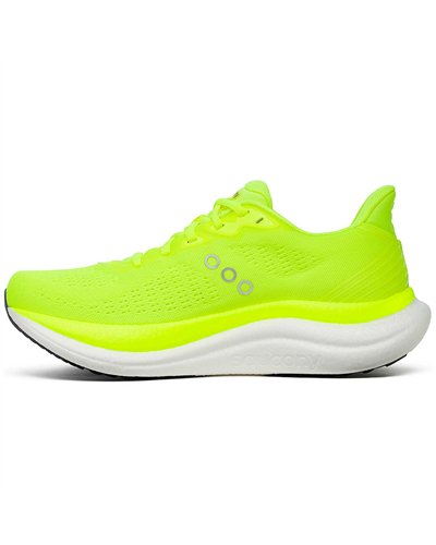 Saucony Triumph 22 Men's Running Shoes, White/Citron