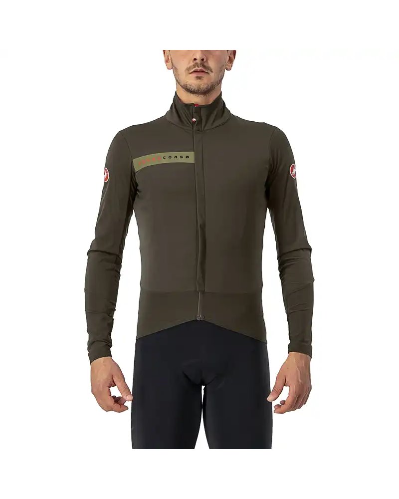Castelli Beta RoS Polartec/NeoShell Giacca Antipioggia/Antivento Uomo, Military Green/Green Tea