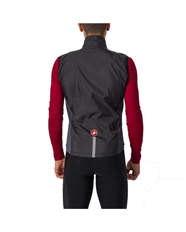 Castelli Squadra Stretch Windproof Men's Packable Cycling Vest, Light Black/Dark Gray