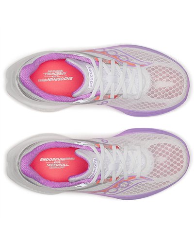 Saucony Endorphin Speed 5 Women's Running Shoes, White/Crocus