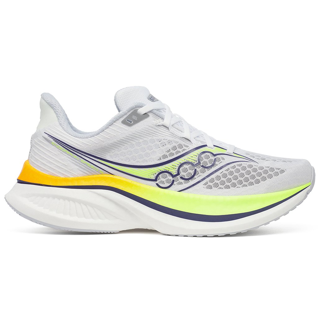 Saucony Endorphin Speed 5 Men's Running Shoes, White/Citron
