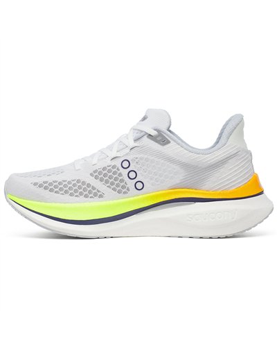 Saucony Endorphin Speed 5 Men's Running Shoes, White/Citron