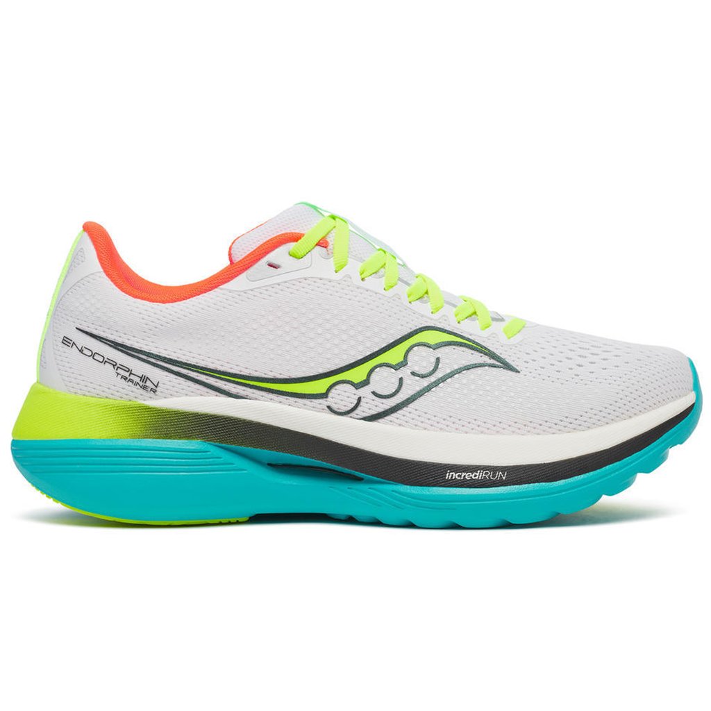 Saucony Endorphin Trainer Men's Running Shoes, White/Mutant