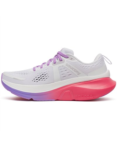 Saucony Guide 18 Women's Running Shoes, White/Crocus