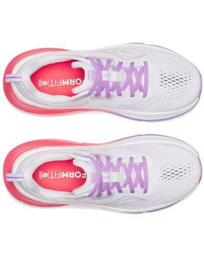 Saucony Guide 18 Women's Running Shoes, White/Crocus