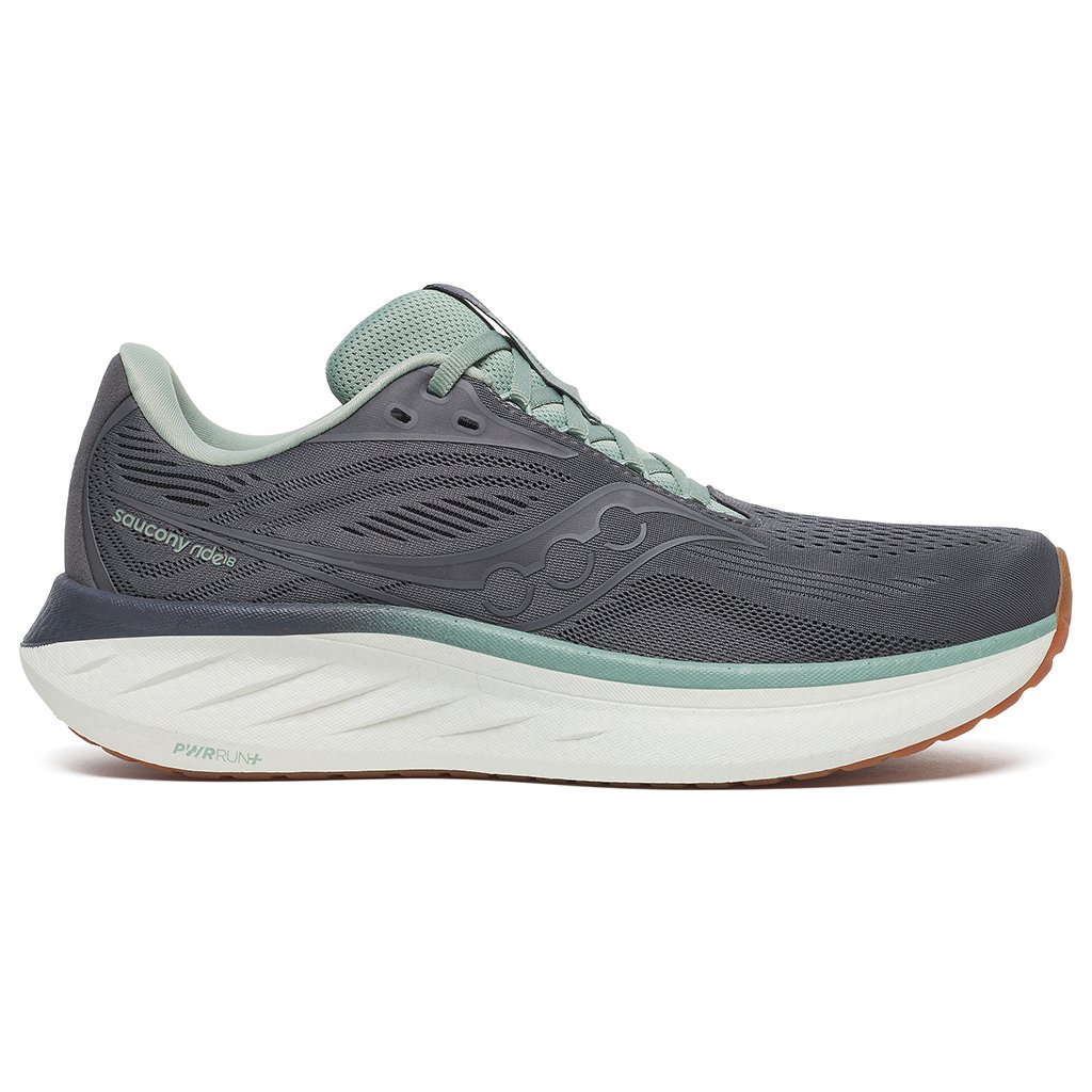Saucony Ride 18 Scarpe Running Uomo, Carbon/Iceberg