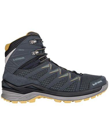 Lowa Innox Pro MID GTX Gore-Tex Men's Hiking Boots, Steel Blue/Mustard