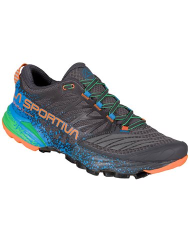 La Sportiva Akasha II Men's Trail Running Shoes, Carbon/Flame
