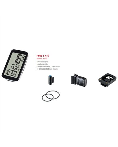 Sigma Pure 1 ATS Ciclocomputer Wireless, Bianco