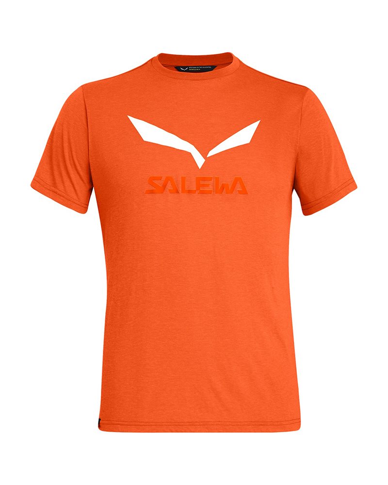 Salewa Solidlogo Dri-Release Men's T-Shirt, Red Orange Melange