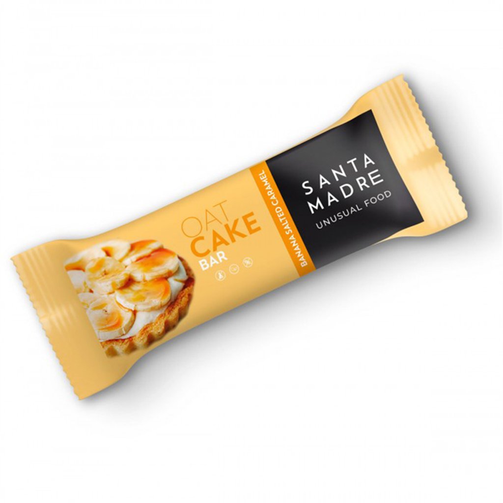 Santa Madre Barretta Energy Avena Scatola da 30 Pezzi X 60 gr Cad. Caramello Salato/Banana